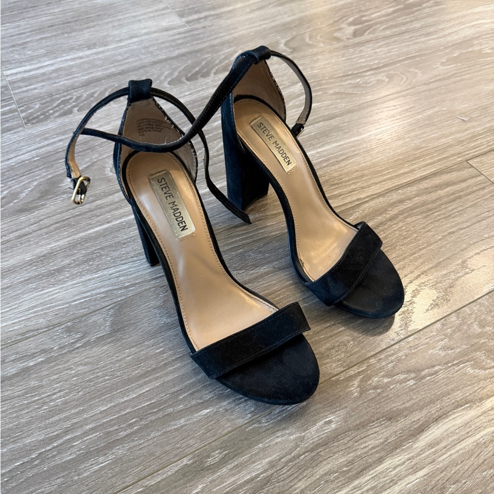 Steve Madden Black Strap Heel